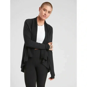 Athleta Black Nirvana Wear Two Ways Open Cardigan Size XS